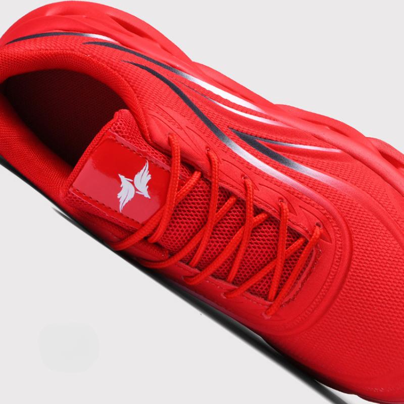 Fashion Men Leisure Sports Shoes Blade Cushioning Jogging Trainers Flame Printed Sneakers Knit Lightweight Fashion Running Shoes