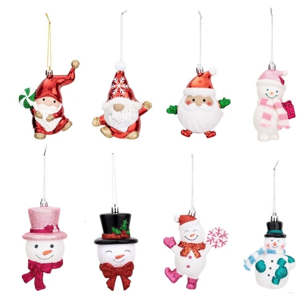 Snowman Santa Claus Snowman Pendant Plastic Xmas Ornaments Cute Christmas Hanging Kids Xmas Gift