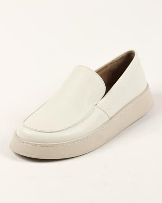 Слипоны 28416 36 молочные кожаные