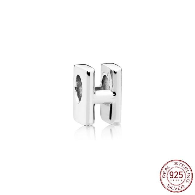 Браслет-подвеска из серебра 925 пробы с буквами AZ и буквами, бусины с именем для женщин, DIY кулон, изготовление ювелирных изделий