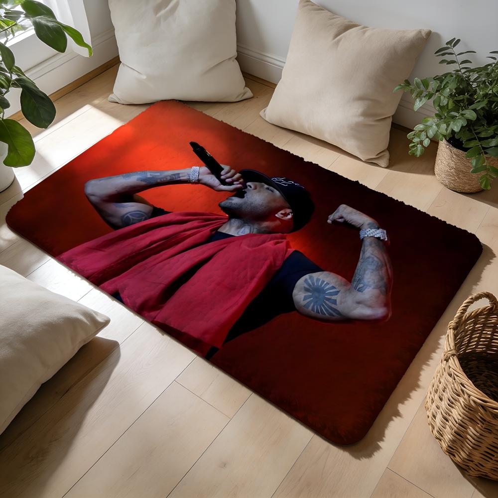 Rapper BBooba Floor Mat Soft Flannel Absorbent Mat Non-Slip Rug Home Bedroom Bathroom