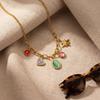 18 K Gold Plated Pendant Necklace Stainless Steel Choker Necklaces Charm Chain  Women's Jewelry