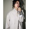 Autumn New Lazy Style Large Silhouette Retro Stand-up Collar Versatile Medium and Long Trench Coat Women