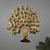 Металлическое золотое дерево ручной работы, настенный художественный декор, акцентная скульптура с Буддой, сидящим на дереве
