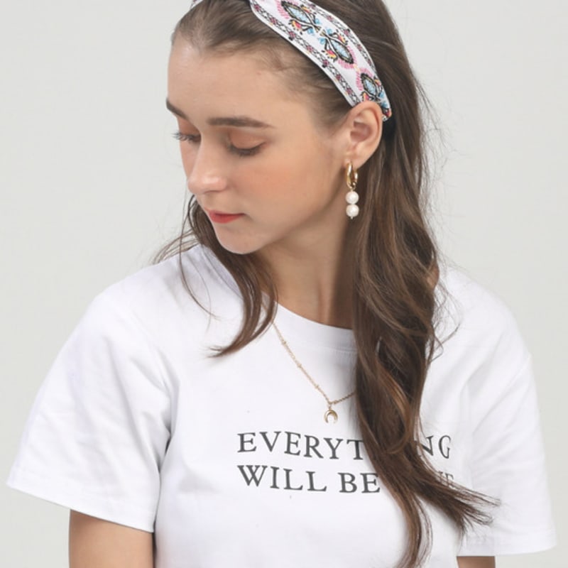 LALA Импортное кружево Этническая повязка для волос - БЕЛАЯ