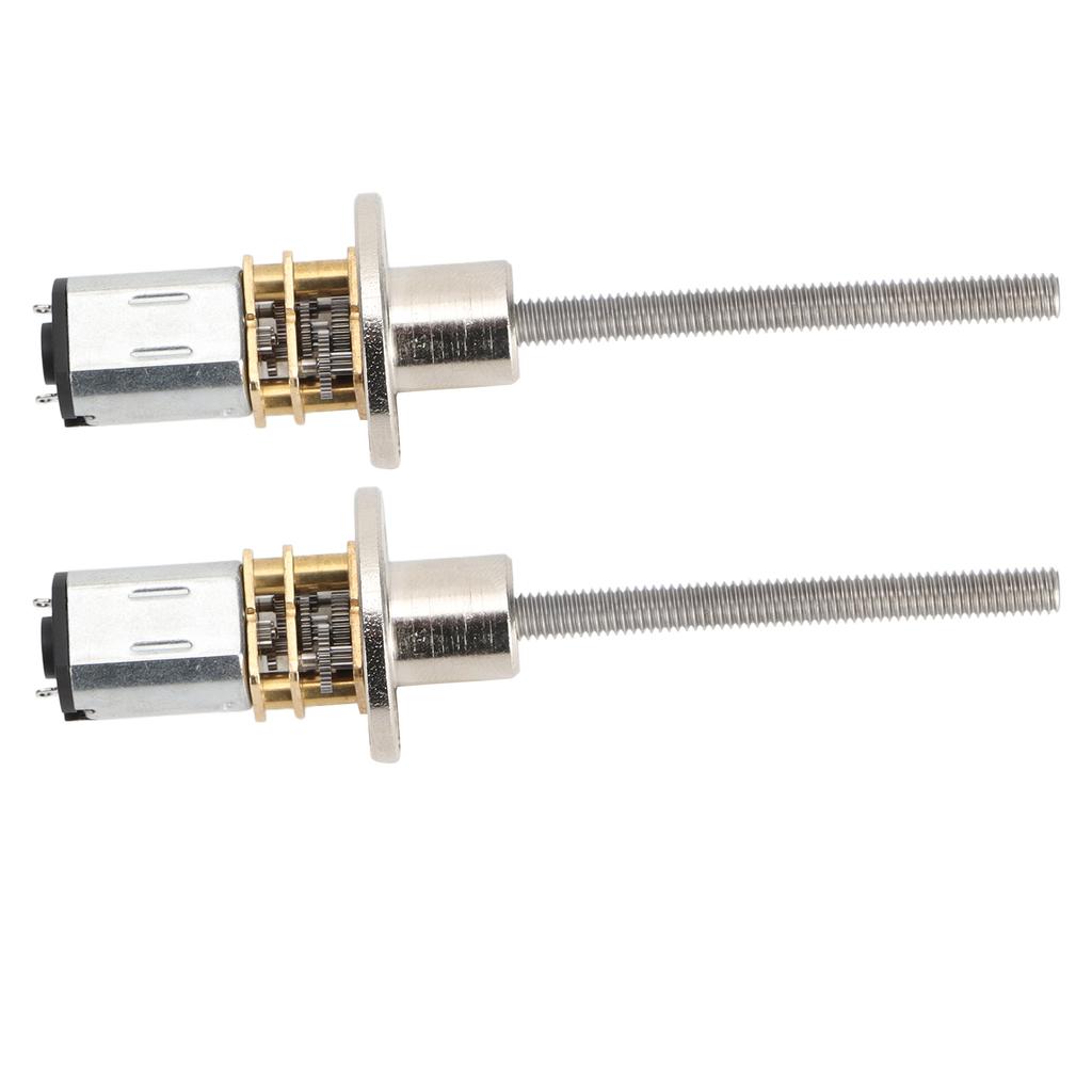 2 Pcs Speed Reduction Gear Motor 12GA N20 30RPM DC 3V Gear Motor with M4x55 Screw Thread Shaft and Flange Connector