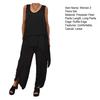 Two Piece Outfits for Women Casual Sleeveless Irregular Top Wide Leg Pants Set Loose Lounge Suit for Summer