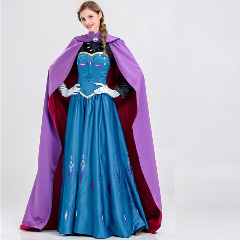 Elsa Frozen Costume Teen Girls Halloween Party Dress Cosplay Outfit Stage Performance