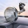 Car Dashboard Windscreen Mount Cooling Fan Suction Cup Fan 3 Speed Adjustment USB Air Circulator Fan 360 Degree Rotating