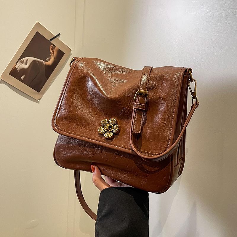 IELGY Сумка-мессенджер в стиле ретро, стильная черная сумка через плечо под мышкой