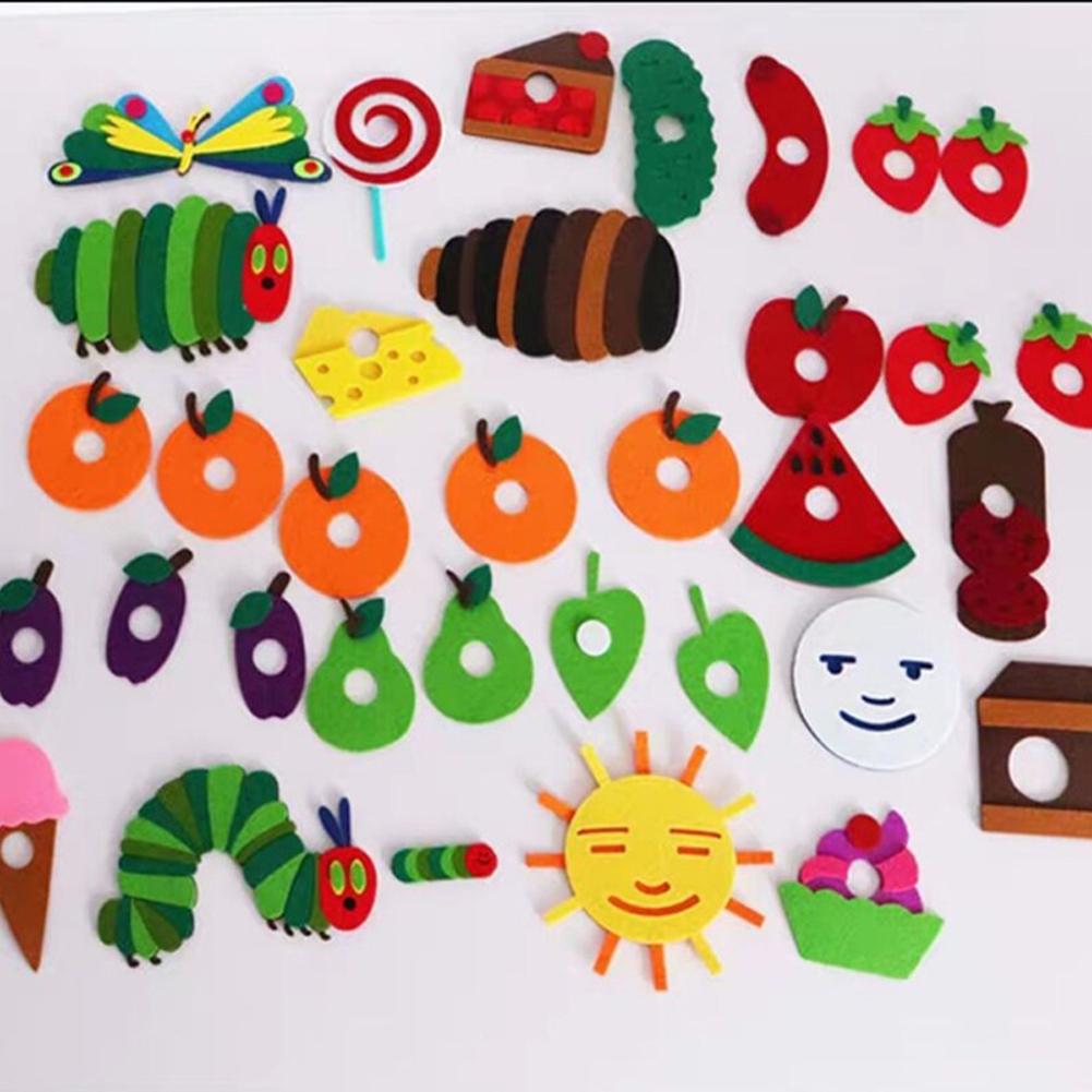 Felt Boards Stories Precut Figures Hungry Caterpillar Performance Props Interactive Teaching Soft Stuffed Animal Toy Kids Gift