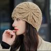 Artistic Hollow Toe Cap Lace Flower Basin Hat Fashionable Knitted Woolen Hat  Women
