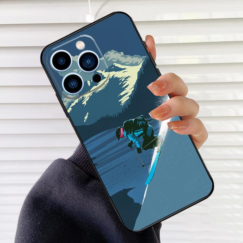 Skiing Snow Snowboard Ski Phone Cover For iPhone 16 15 12 11 13 14 Pro Max Mini X XR XS Max Plus Phone Case