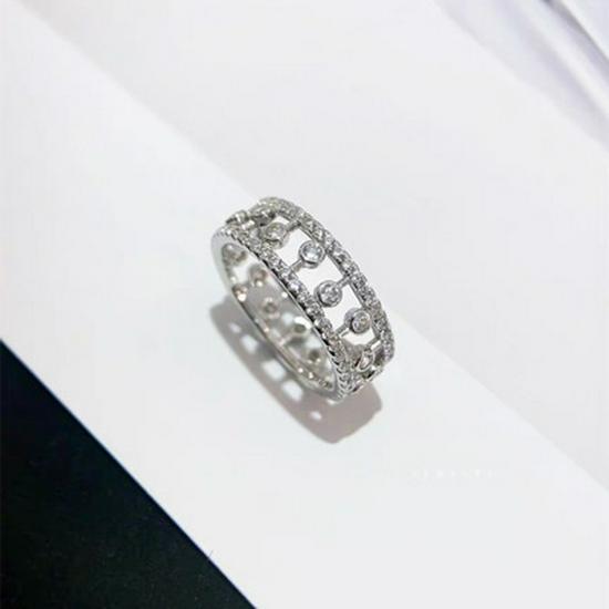 Кольцо V Gold Dewdrop: Женское 18-каратное розовое золото с роскошным полым дизайном и полностью усыпанное бриллиантами, не тускнеющее