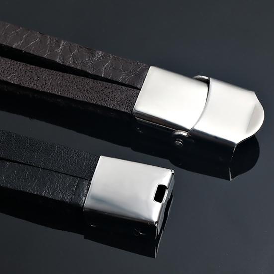 Винтажный мужской браслет Тай Чи Инь Ян из искусственной кожи с застежкой, ювелирный подарок