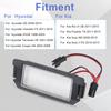 license plate lights Suitable For Kia Picanto TA For Hyundai i20 XG30 Terracan HP white LED car waterproof license plate lights