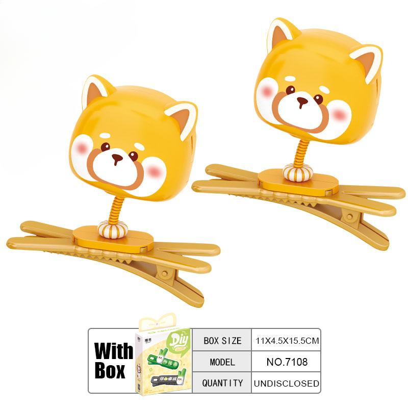 Строительные блоки из скорлупы кокоса, заколки с пандой, кошка, животное, забавные аксессуары для игр в дофамин, подарок для маленьких девочек, Loz