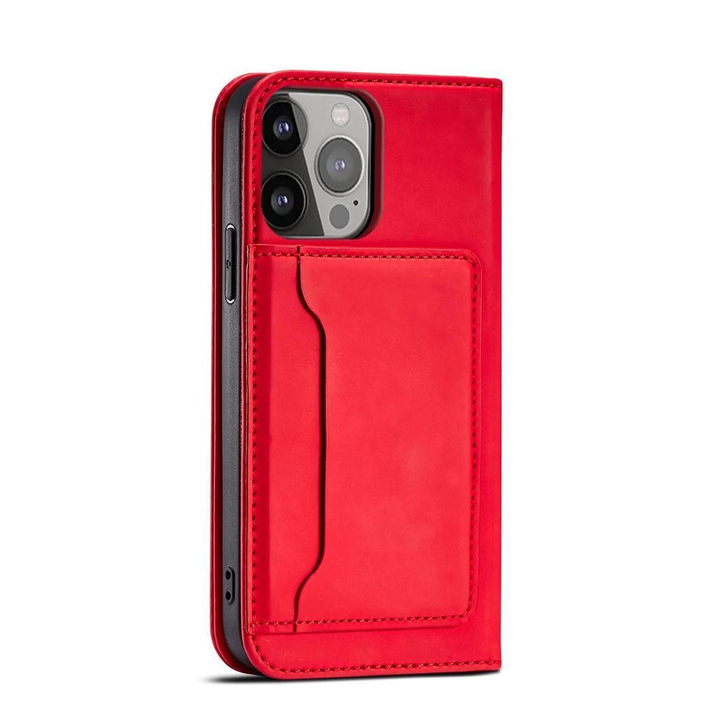 Magnet Card Case etui Samsung Galaxy S23+ pokrowiec z klapką portfel podstawka czerwone