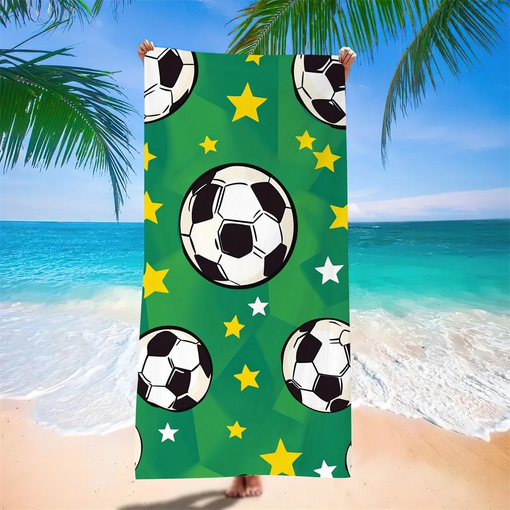 Water-Absorbing Portable Adult Football Beach Towel European, American And South American Bath Towel Digital Printing Factory