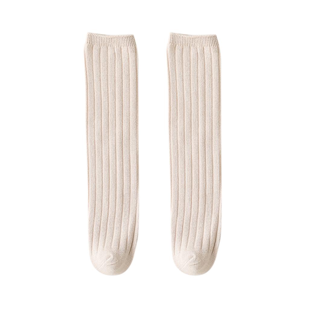 Повседневные однотонные нескользящие чулки до колена в рубчик для маленьких девочек, носки