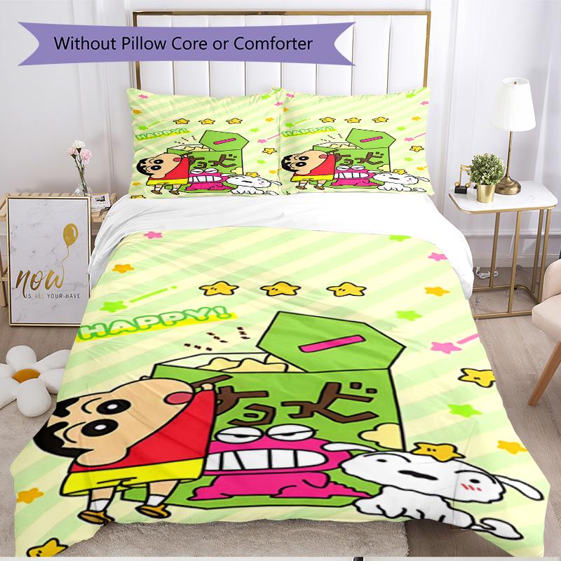 3pcs Duvet Cover Set (1*Duvet Cover + 2*Pillowcase, Without Core), Cartoon comics Print Soft All‑Season Bedding Set, Home Bedroom Decor Gift