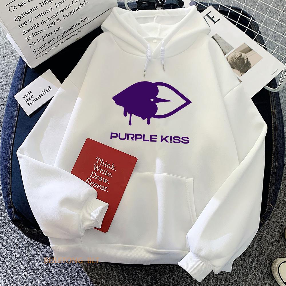 Толстовки Purple Kiss Толстовки с графикой женской группы Весенние пуловеры с длинным рукавом и капюшоном Sudaderas Одежда