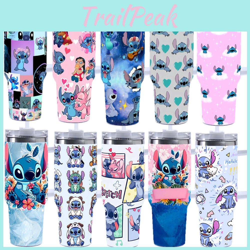 Изолированная дорожная кружка Stitch объемом 40 унций с ручкой для использования в автомобиле и в качестве подарка