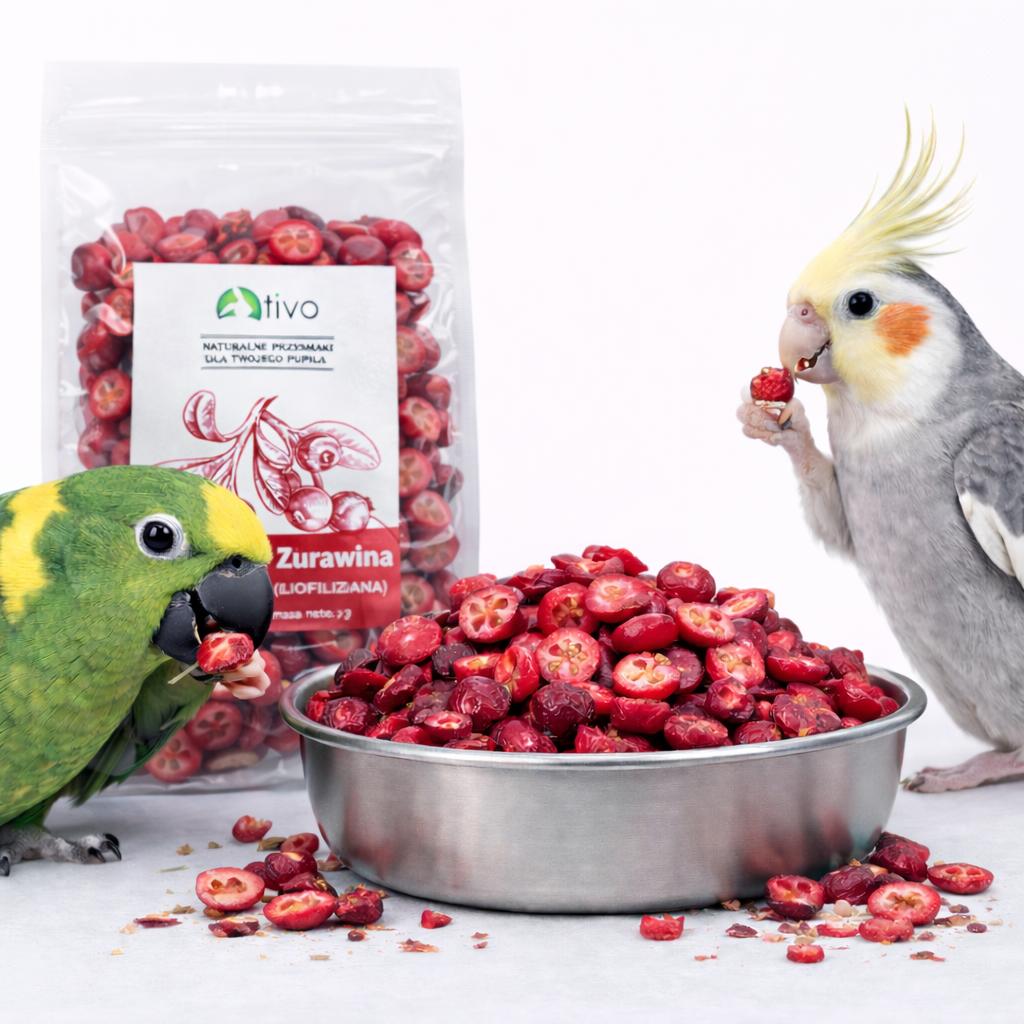 Chrupiąca Żurawina Liofilizowana Dla Papug - Naturalny Przysmak Owocowy | 20 G
