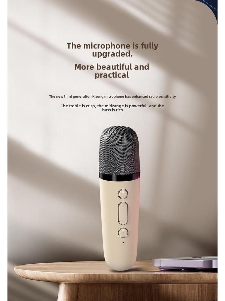 Портативный Bluetooth-динамик K52 с двумя микрофонами для караоке на открытом воздухе и дома