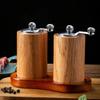 Adjustable Coarseness Wooden Salt Pepper Grinder Cylindrical Grinding Bottle  Kitchen
