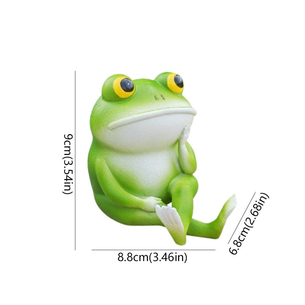 Cute Small Frog Statue Resin Crafts Animal Ornament Micro-landscape Accessories
