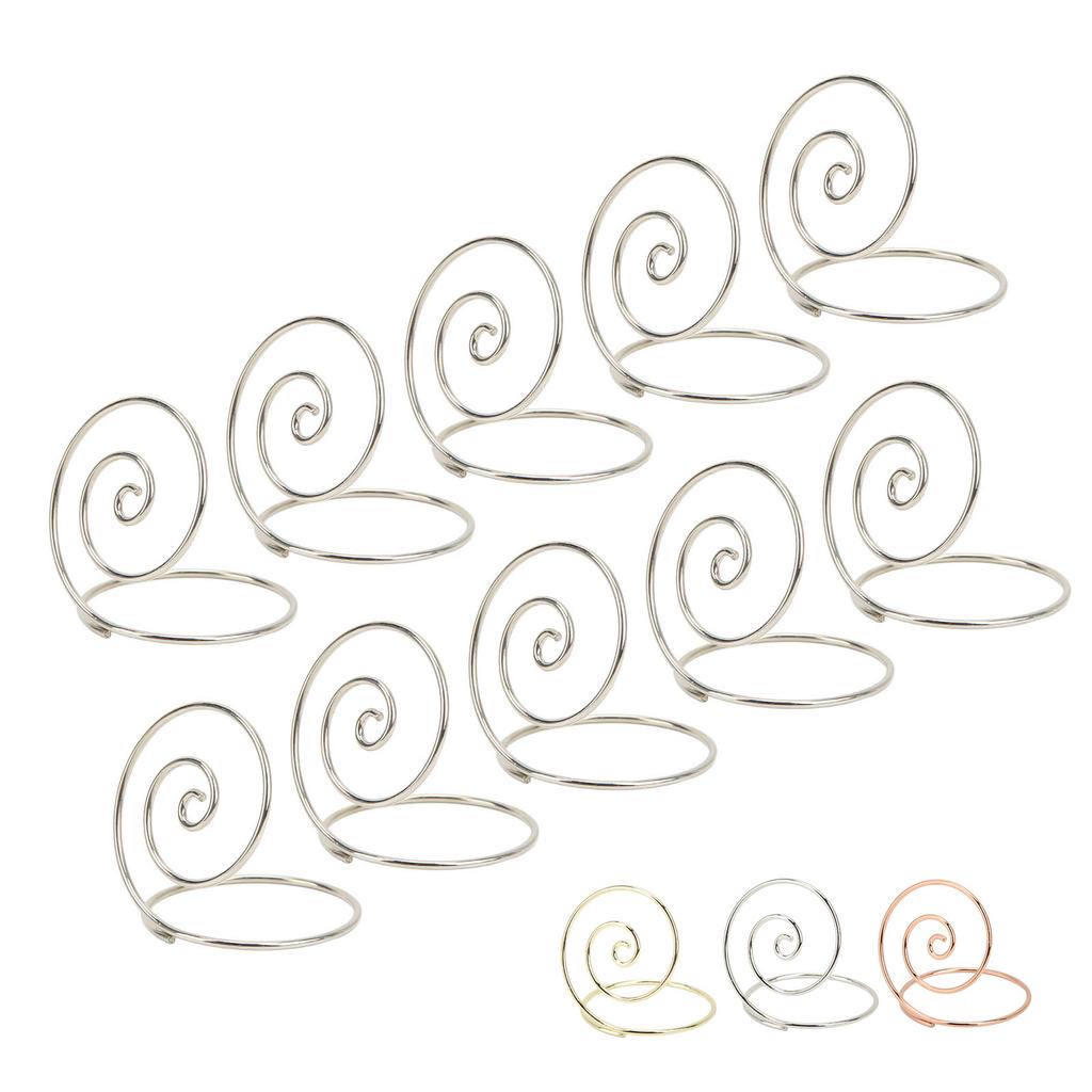 10 шт. держатель для номера стола круглый металлический симпатичный внешний вид легко чистится железный материал настольные зажимы для картинок