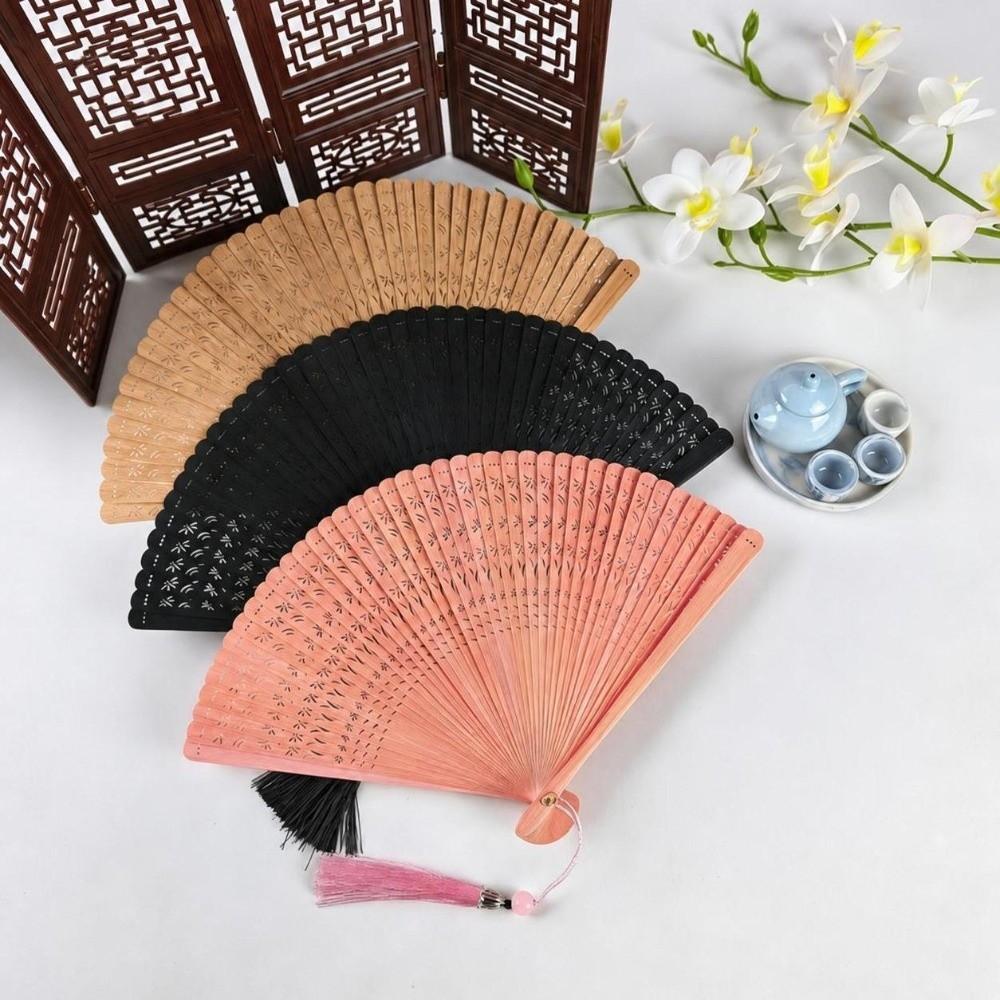 Portable Hand Fan Handmade Retro Bamboo Fan Elegant Folding Bamboo Fan for Women