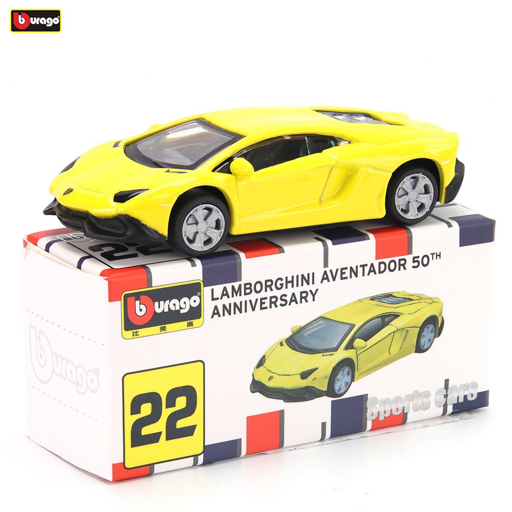 AABHT1 Bburago 1965 PONTIAC GTO Bugatti Lamborghini Cadillac Benz BMW Scale Car Model Replica Collection Kids Xmas Gift Toys for Boys