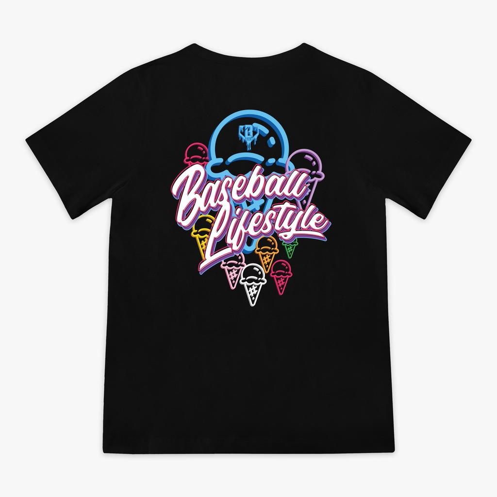 2026 Summer Latest Baseball 101 Lifestyle Youth Adult Cartoon Multiple Ice Cream Prints Breathable Parentchild Cotton Tshirt