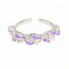 Nine Purple Fire Enamel Oil Dripping Butterfly Row Diamond Opening Ring Super Immortal Light Luxury Advanced Sense Explosive Personality Ring Female