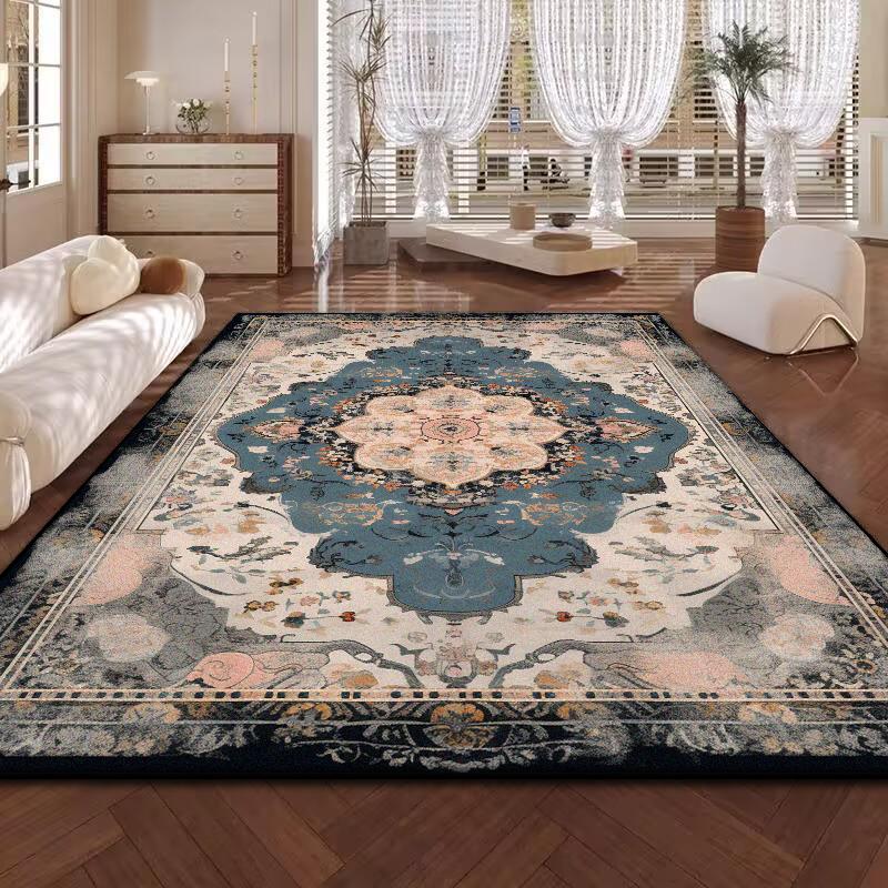 Retro Persian American Carpet Large Area Living Room Decoration Home Ethnic Style Bedroom Rug Cloakroom Lounge Soft Mat Washable