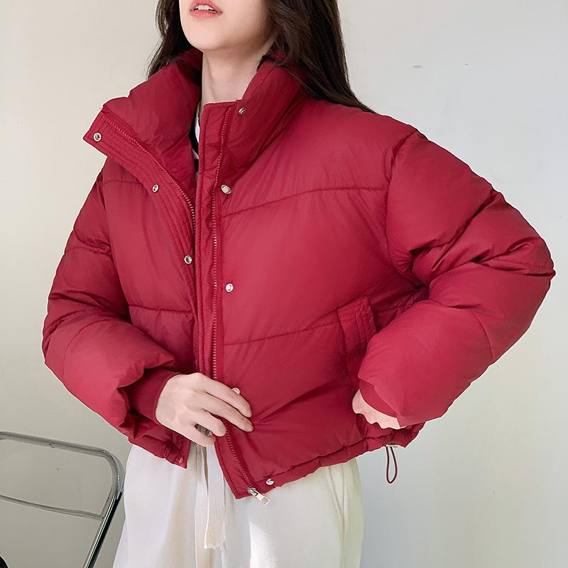 2024 Новые женские парки зимние теплые свободные пуховые пальто с хлопковой подкладкой и воротником-стойкой корейские пуховики модная женская одежда