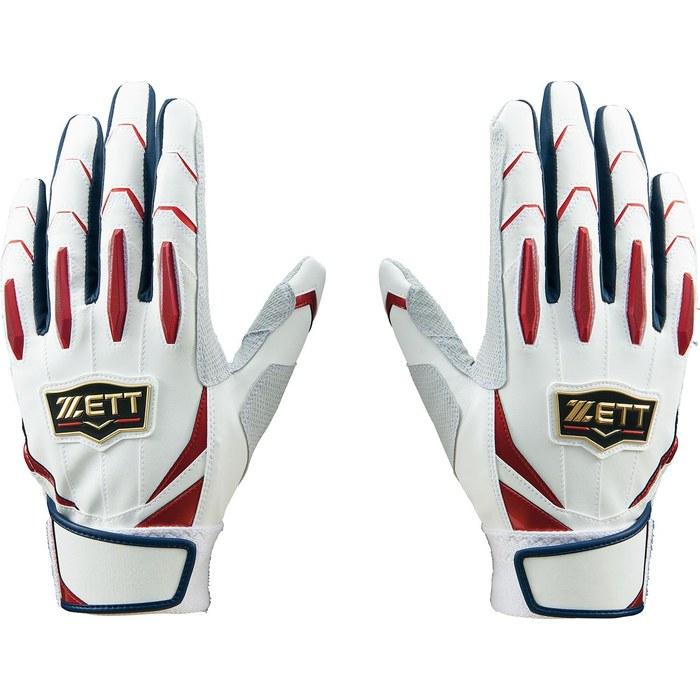 ZETT Batting Gloves Prostatus Pair White x Red (1164) M