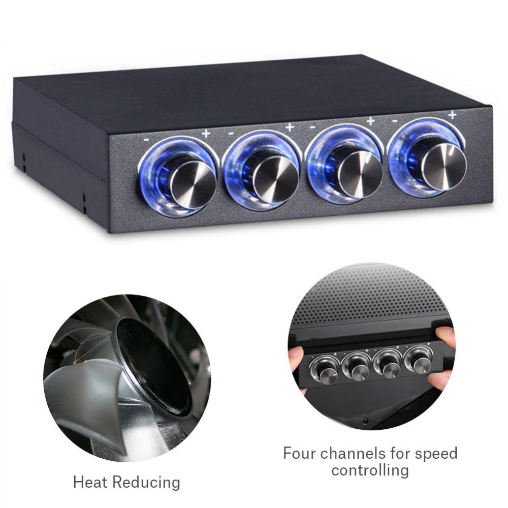 Blue LED Temperature Controller Independent Turn Knob Computer Fan Controller Heat Sink Cooling