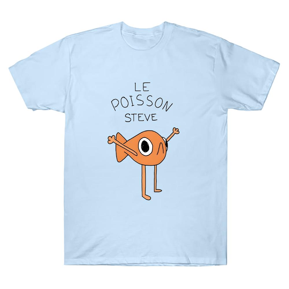 Смешная рыба Le Poisson Стив Футболка Мемы Мультяшный Принт Топы Хлопок Мерч Мода Короткий Рукав Круглый Вырез Футболка Унисекс Одежда Y2K