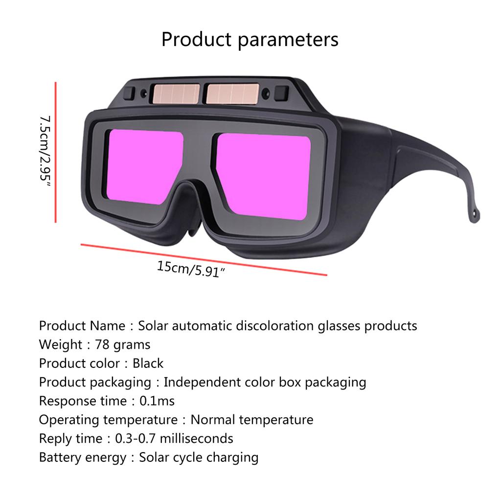 Автоматические затемняющиеся сварочные очки Затемняющие паяльные очки Сварочный инструмент Защитное сварочное стекло Гибкая регулировка