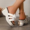 Fashion Fashion Shoes Bow Knot Platform Slippers for Women Buckle Design Sandals Thick Bottom Slides Ladies New Square Toe Wedge Sandals