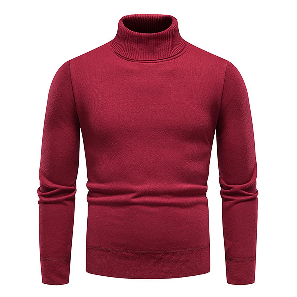 Men's Autumn And Winter Casual  Knitted Solid Color Decorative Pattern Sweater