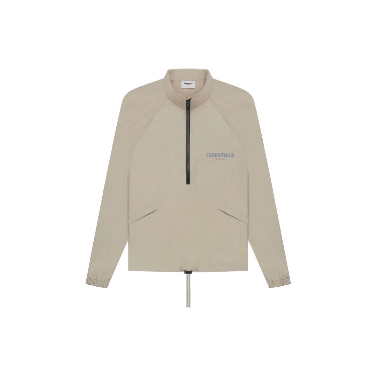 Fear of God Essentials Спортивная куртка с молнией на половину и рукавами реглан SS21, унисекс, верхняя одежда, цвет мха FOG-SS21-642
