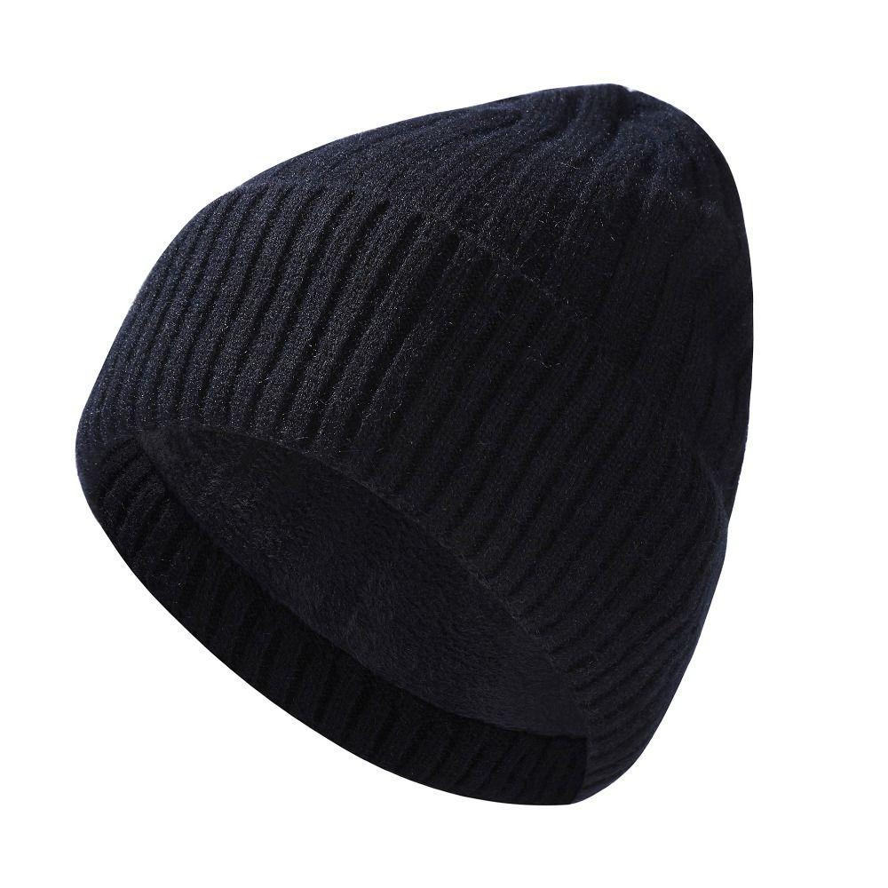 Thickened Knitted Hat Wool Beanies Cap Fashion Skull Cap  for Male Female