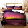Пододеяльник Кинг/Квин Северное сияние Набор постельного белья с природным пейзажем Красочный пейзаж неба Чехол для одеяла Полиэстер Чехол для одеяла