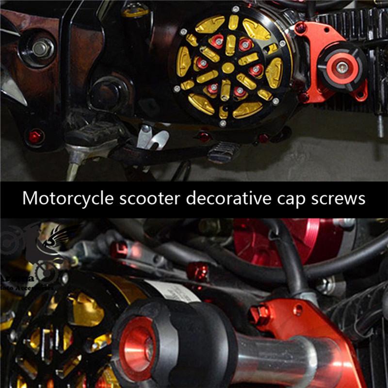 30Pcs Motorcycle Screw Nut Bolt Cover Motorcycle Ornament