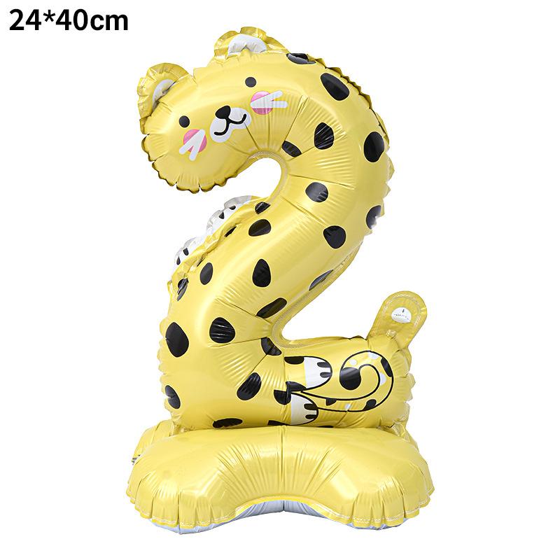 23 Inch Animal Digital Column Aluminum Film Balloon Modeling 0-9 Birthday Scene Decoration