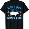 Just A Boy Who Loves Pigs Hog Farm Boys Kids Toddler Youth T-Shirt